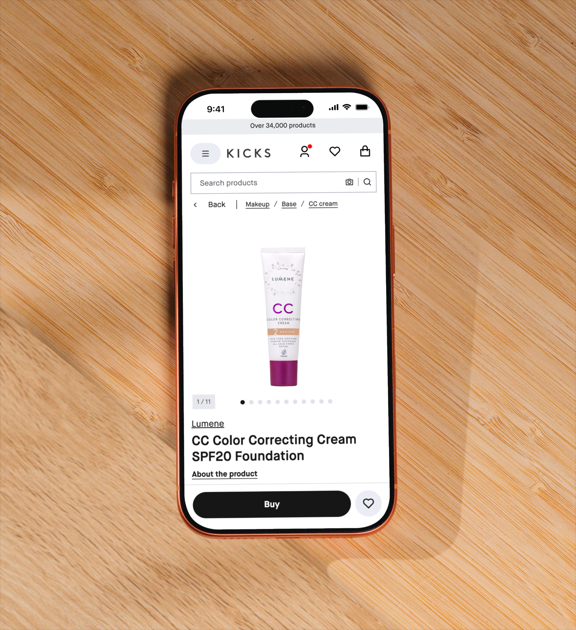 KICKS app on iPhone