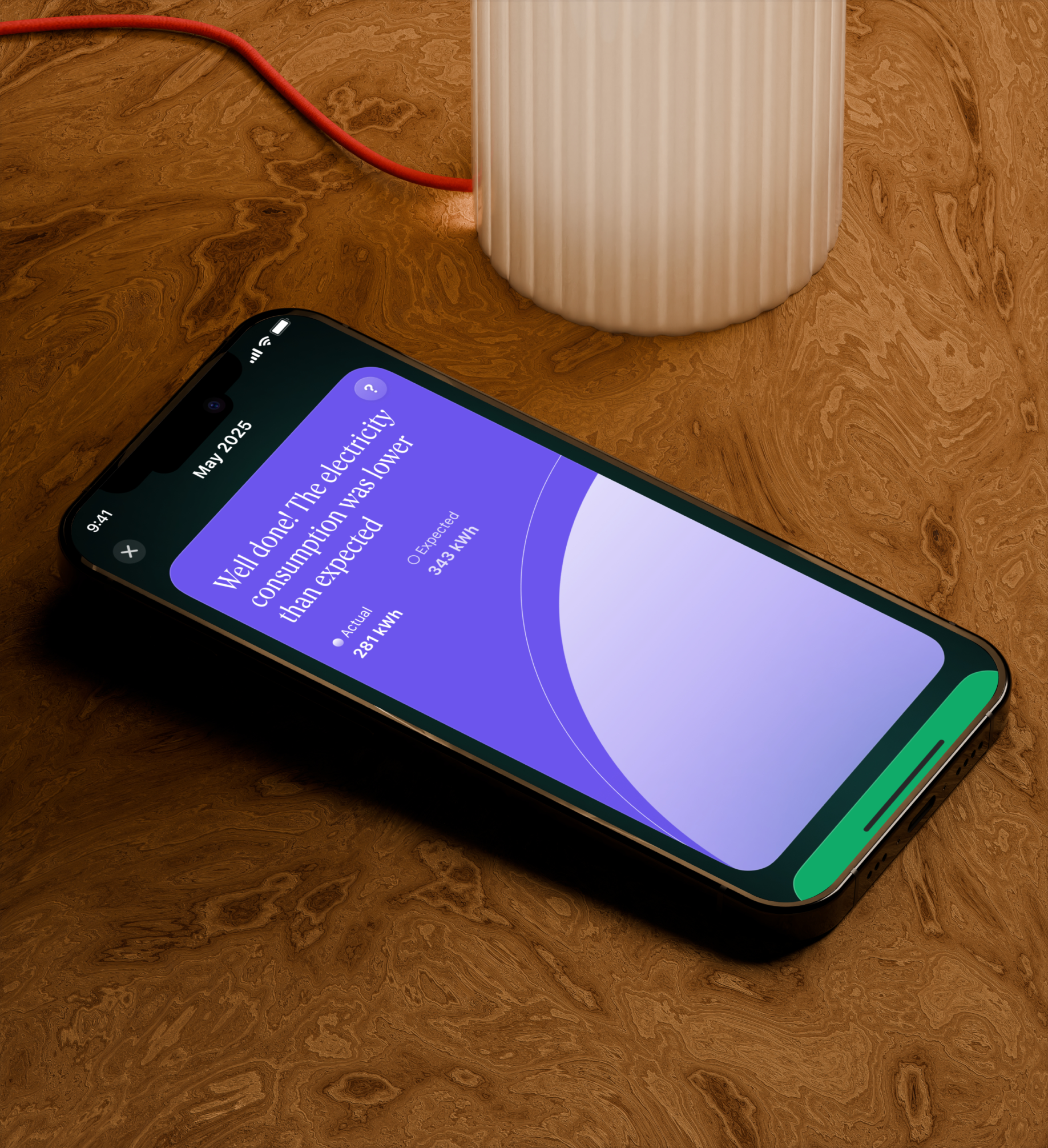 Norlys monthly report on iPhone