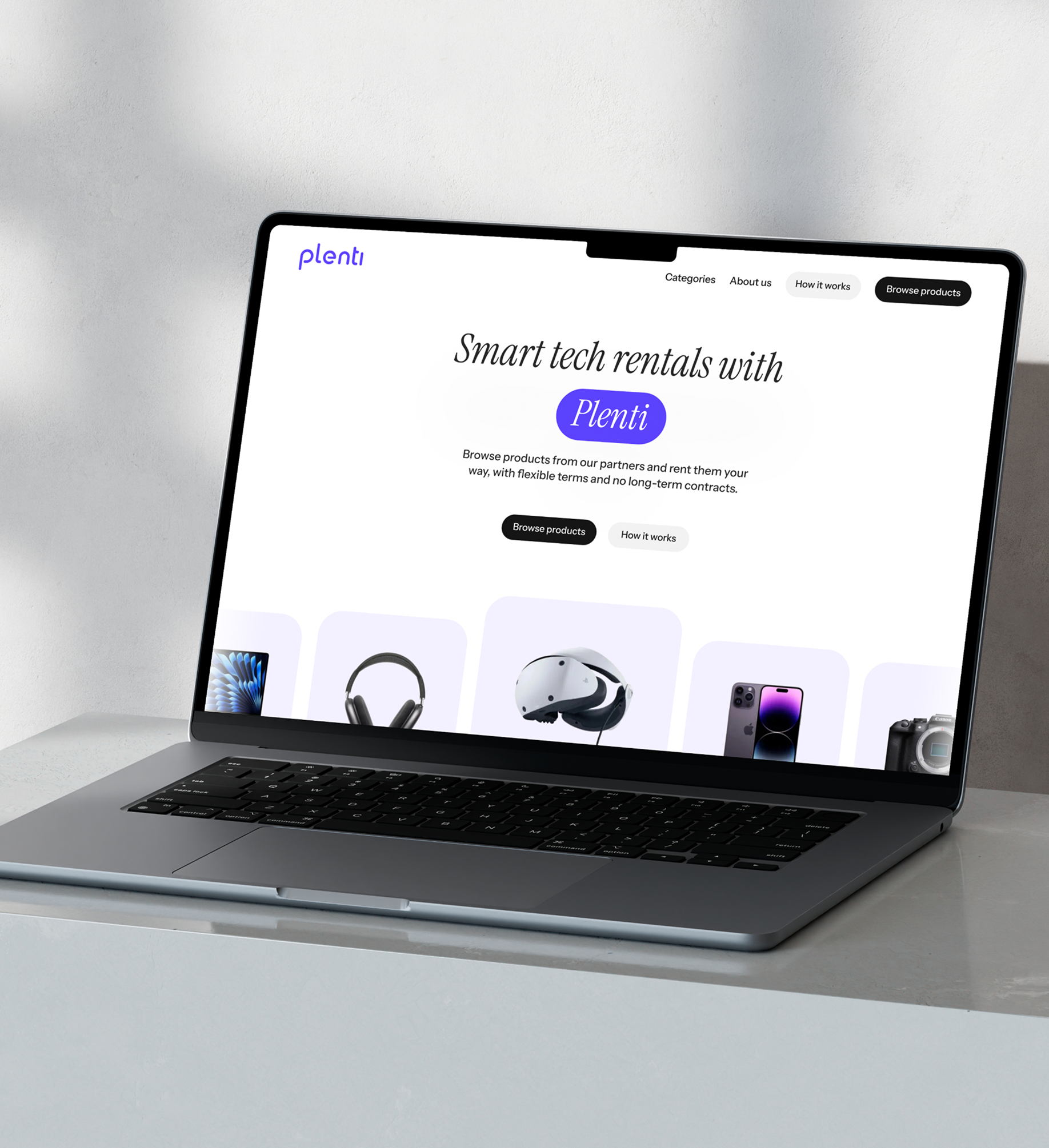 Plenti landing page on MacBook